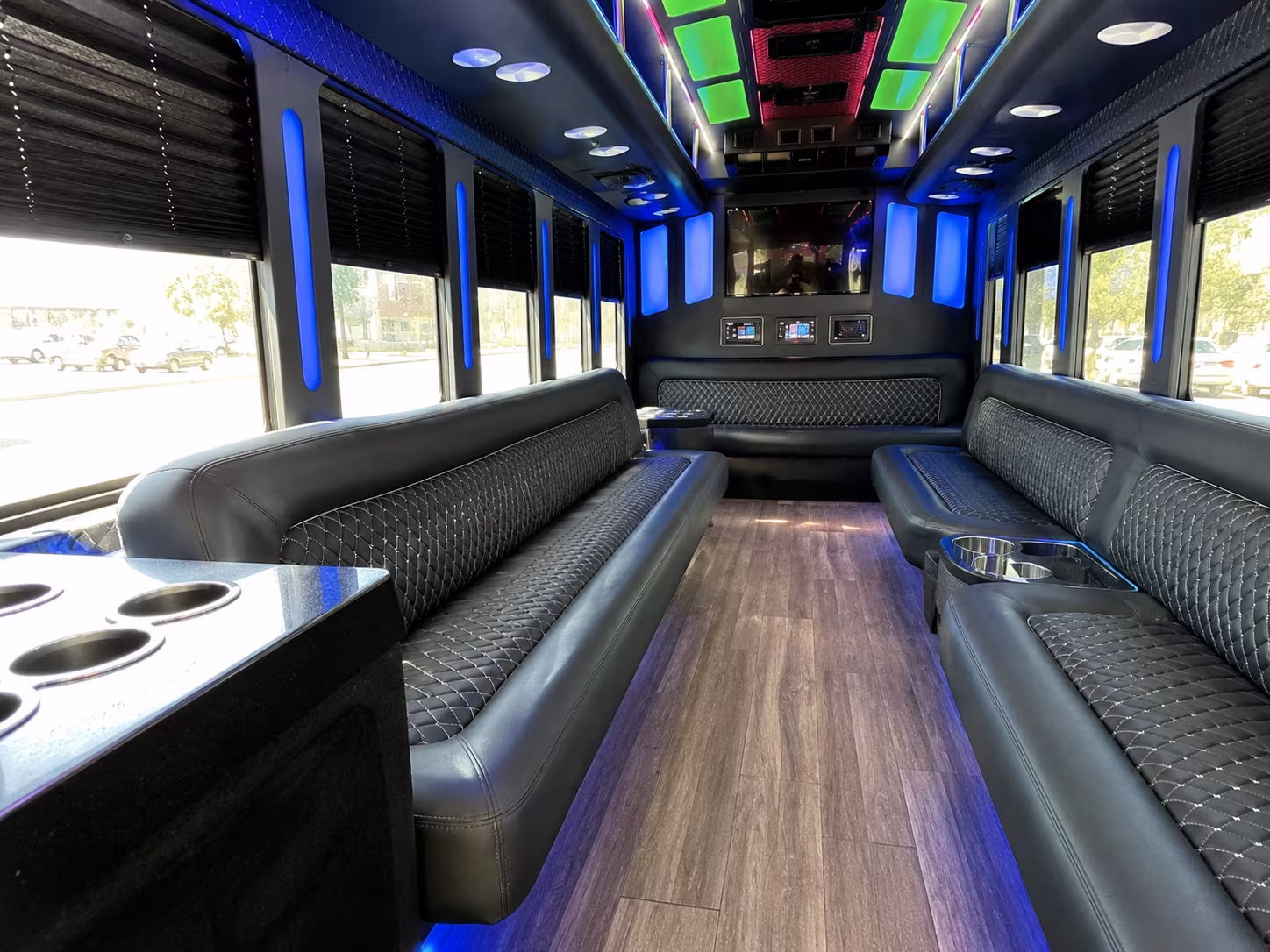 ventura 15 passenger party bus inside