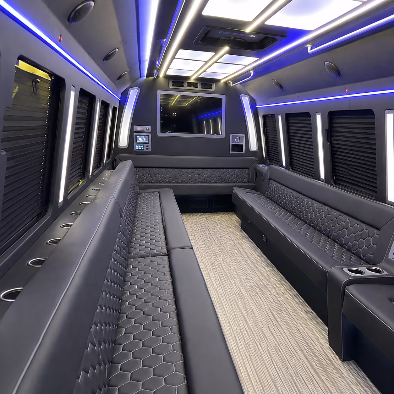 ventura 40 passenger party bus inside